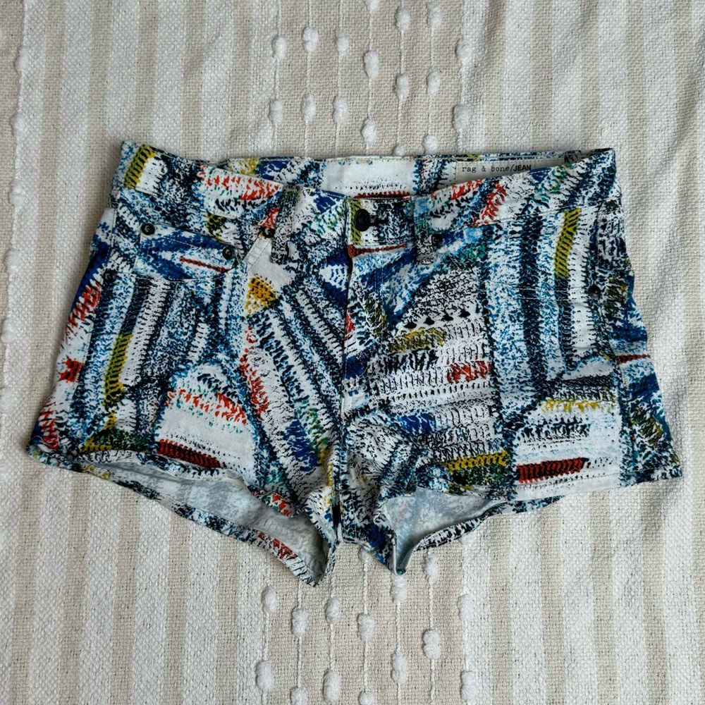 RAG & BONE Jean Surf Knit MultiColor Shorts size 28 - Picture 2 of 12